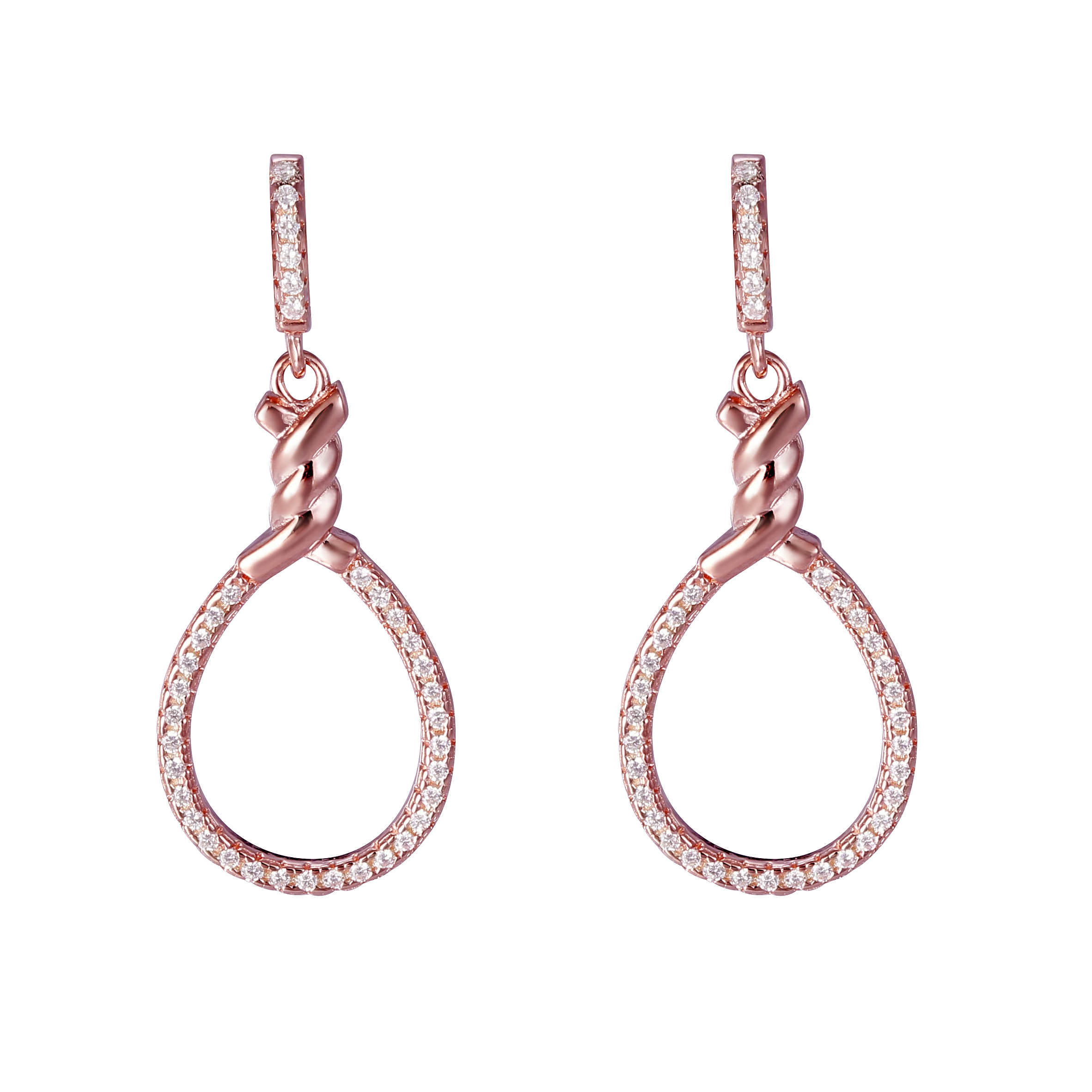 Thumbnail - Orphelia 'Aava' Tropfenohrringe aus 925er Sterlingsilber für Damen - Rosé ZO-7421