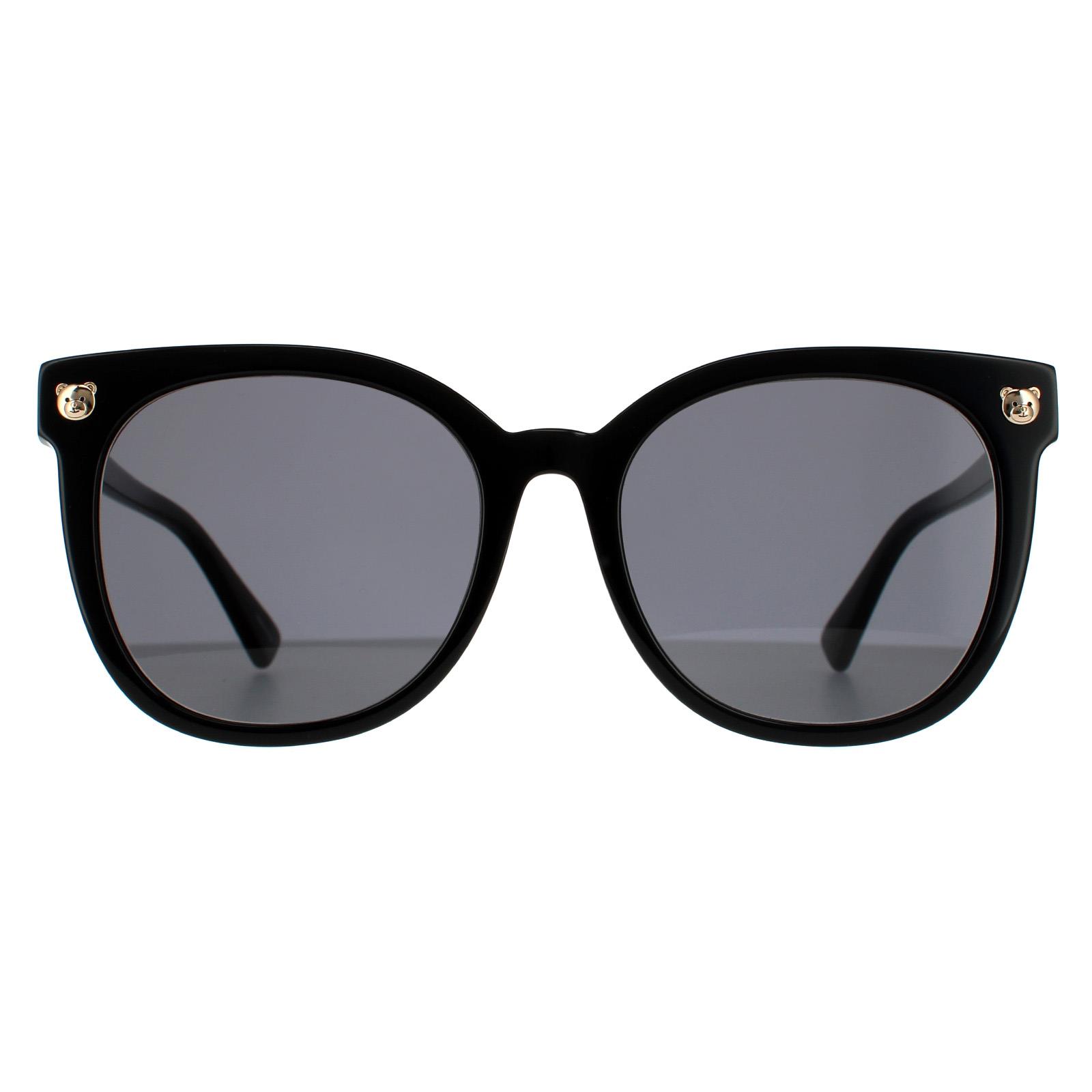 Thumbnail - Moschino Quadrat Unisex Schwarz Grau Sonnenbrille