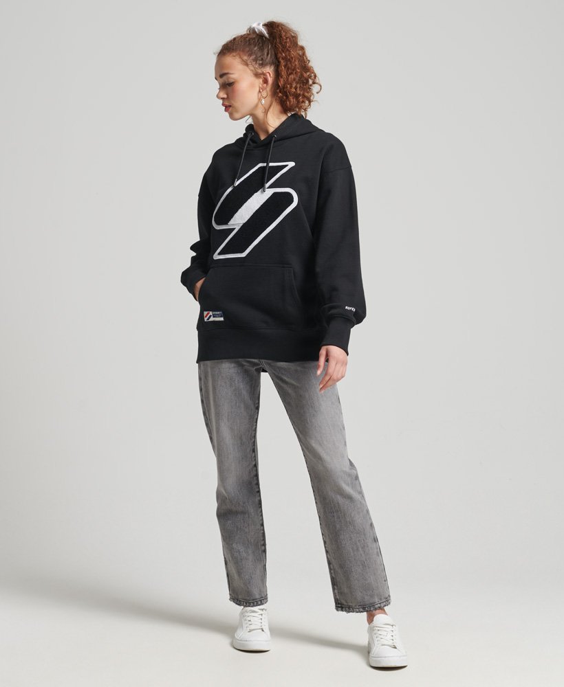 Superdry Code Logo Chenille Oversized Hoodie dam – bild 2