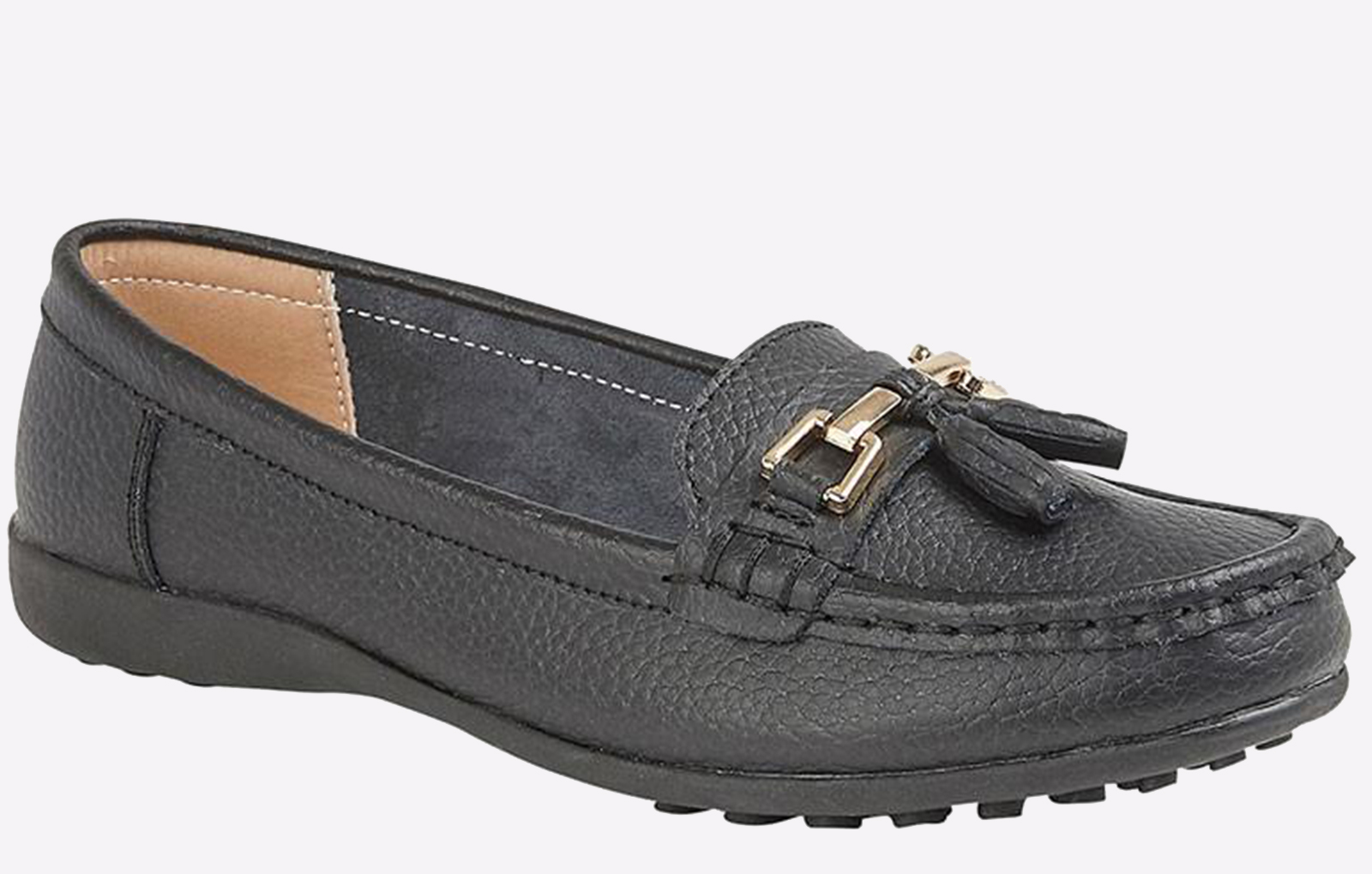 Boulevard Camila Tassle Loafers Womens - Black - Size UK 7