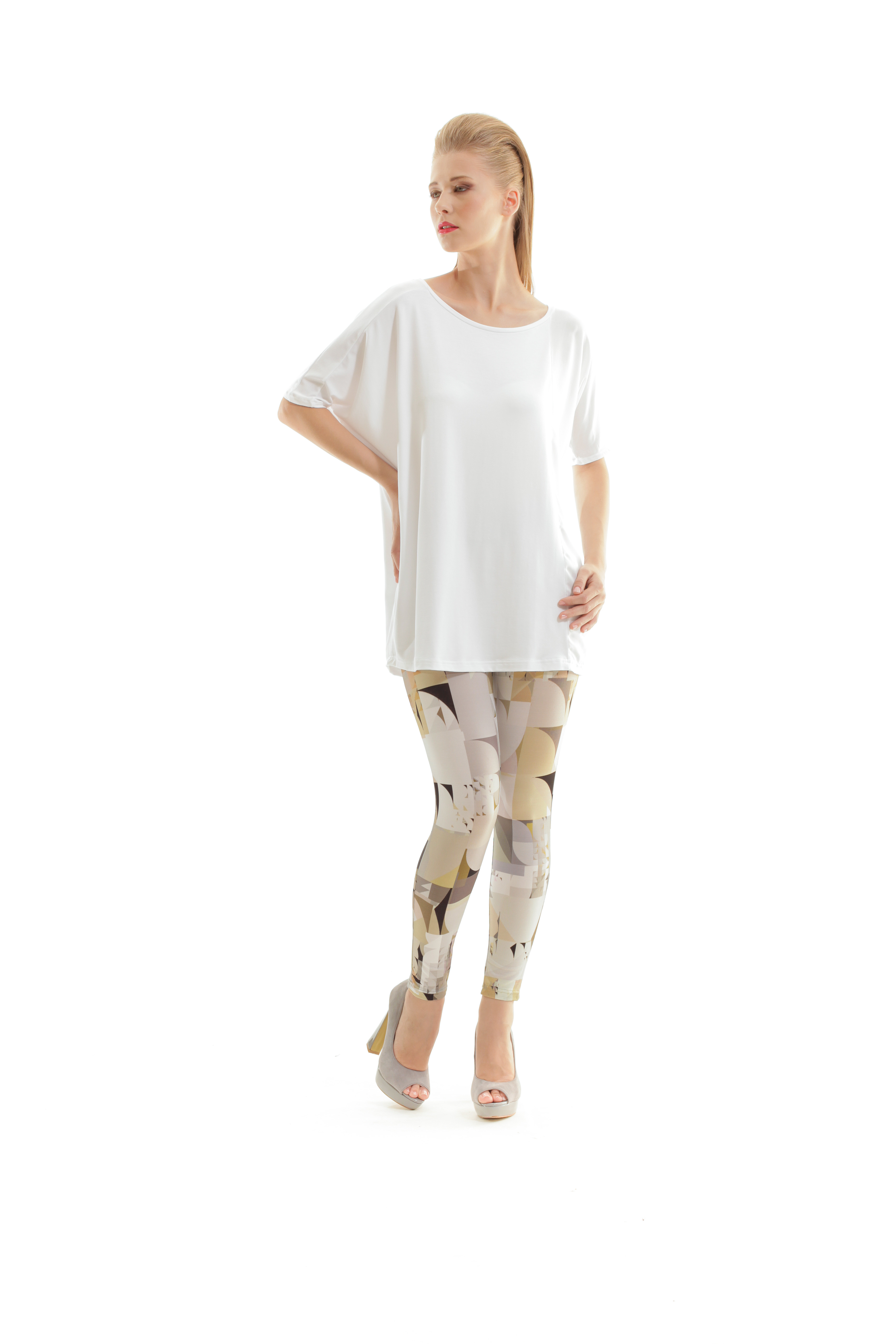 Thumbnail - Seidige Hose mit geometrischem Druck