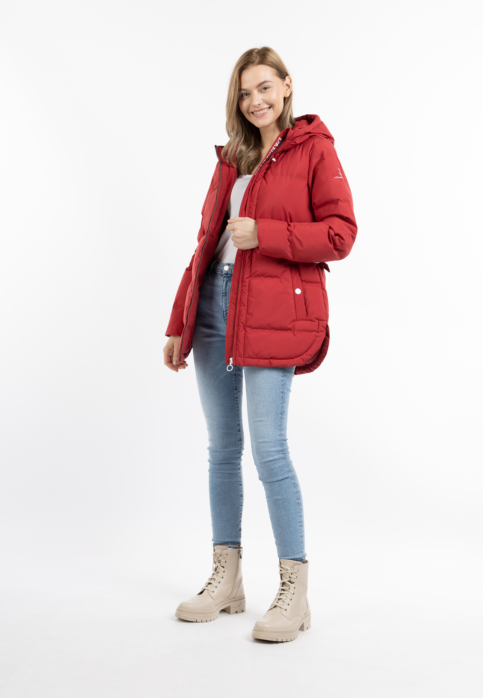 Dreimaster Winterjas met vulling Dames rood