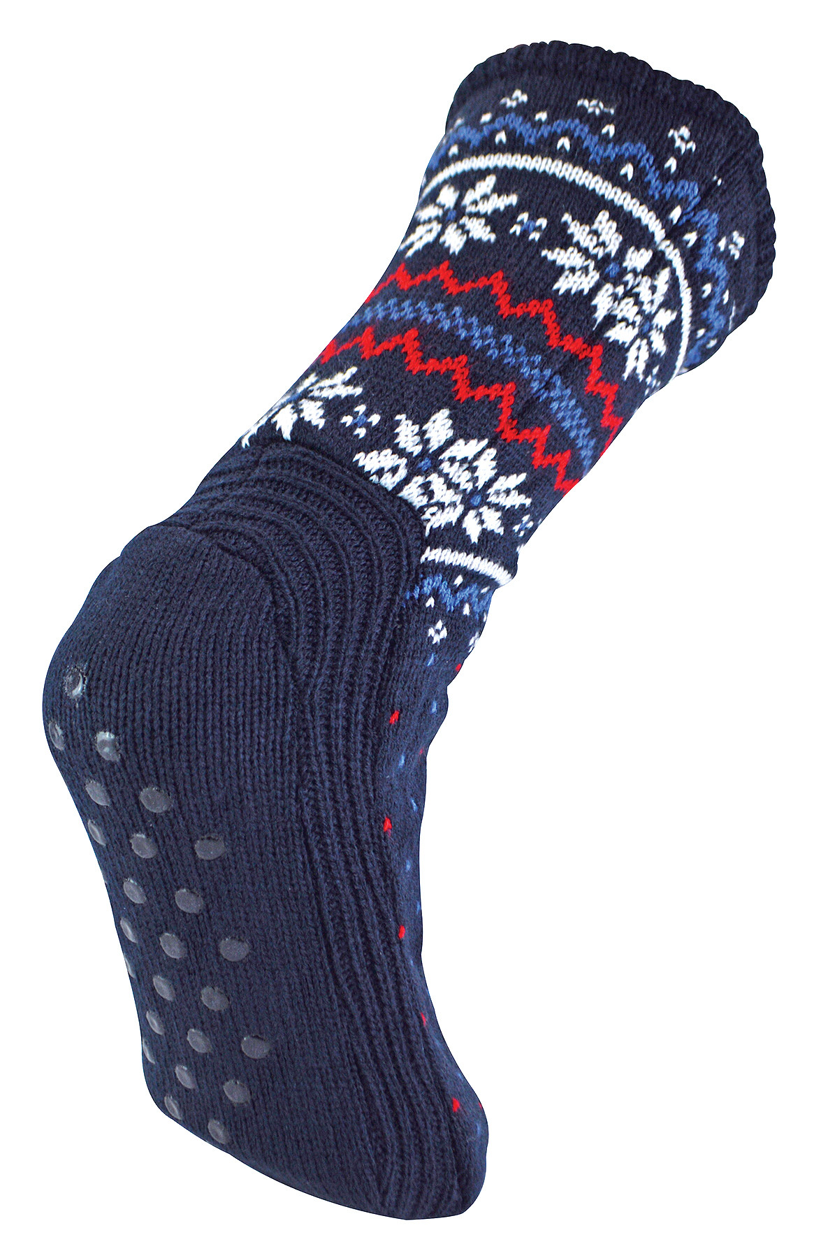 Sock Snob Vintervarma julkalsongstrumpor för herrar Fairisle-mönster för kallt väder Navy Fairisle – bild 2