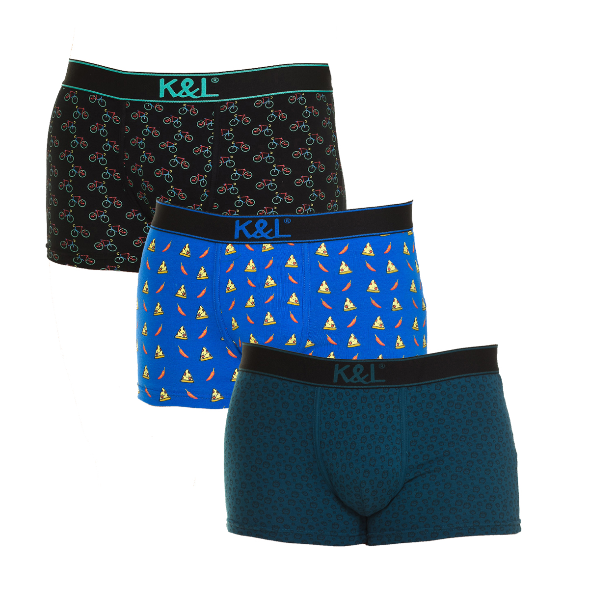 Pack-3 Boxershorts Funny atmungsaktives Gewebe KL3010 Mann