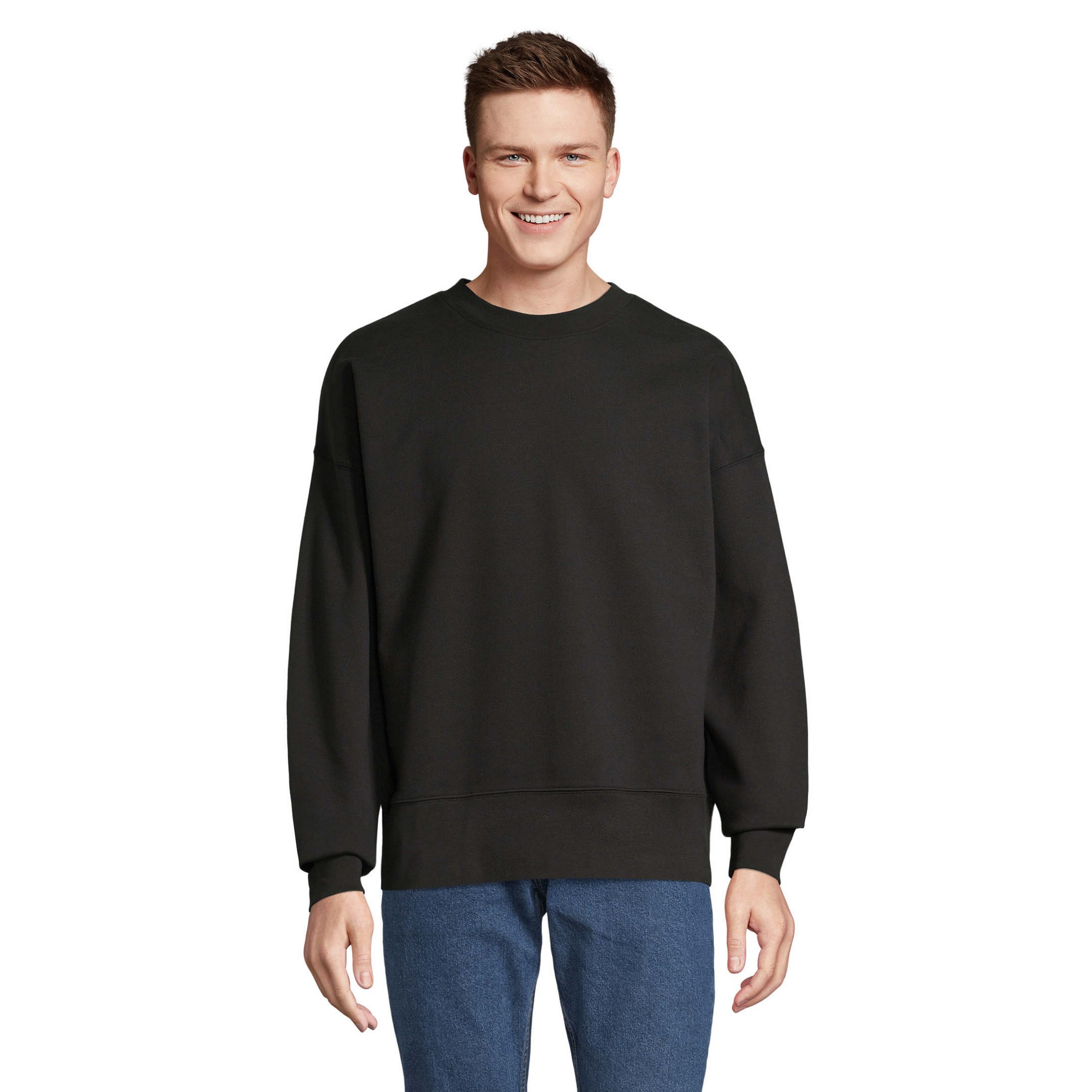 SOLS - "Authentic" Sweatshirt Rundhalsausschnitt für Herren/Damen Unisex (Schwarz)