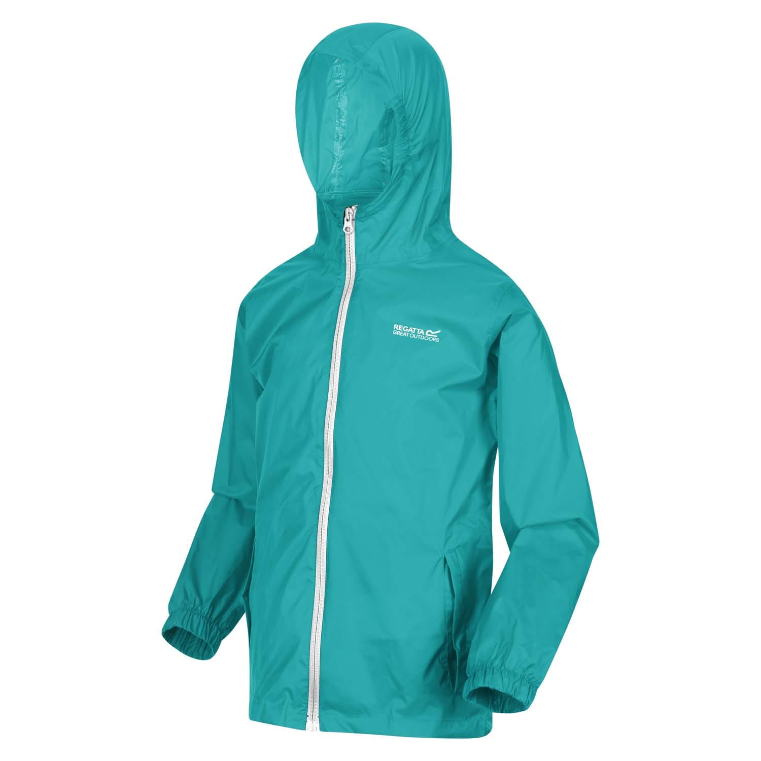 Regatta Juniors Pack It Waterdichte Jas in Turquoise