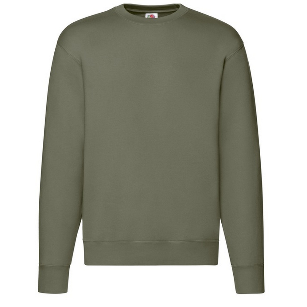 Fruit of the Loom - "Premium" Sweatshirt für Herren angesetzte Ärmel (Klassisch Olivgrün)