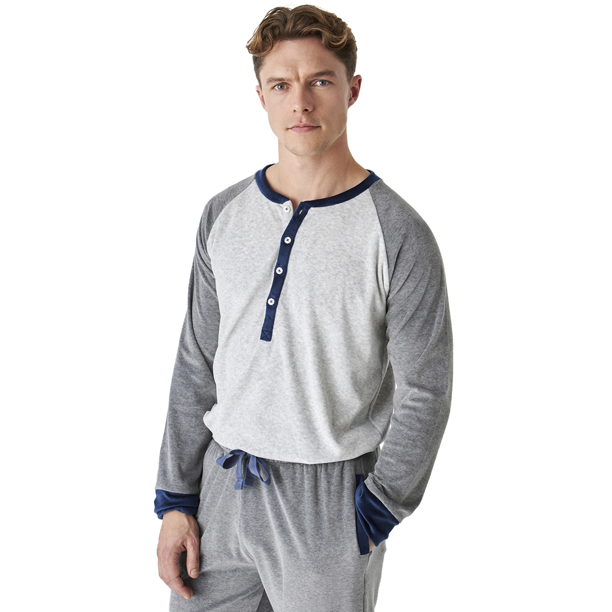 J & J Brothers Vinterpyjamas långärmad sammet JJBEP5302 herr – bild 2