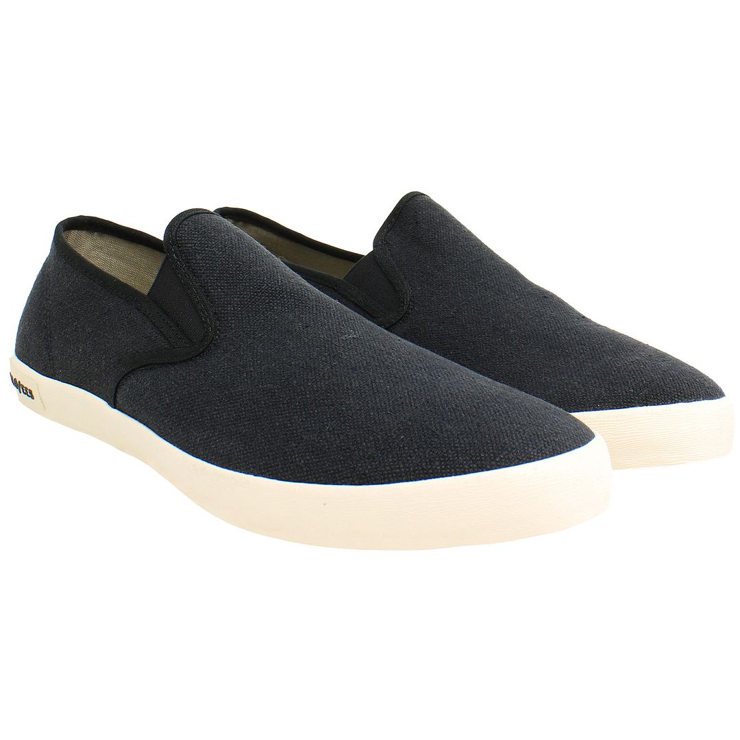 Seavees Baja Standard Herr Svarta Plimsolls låga sneakers – bild 2