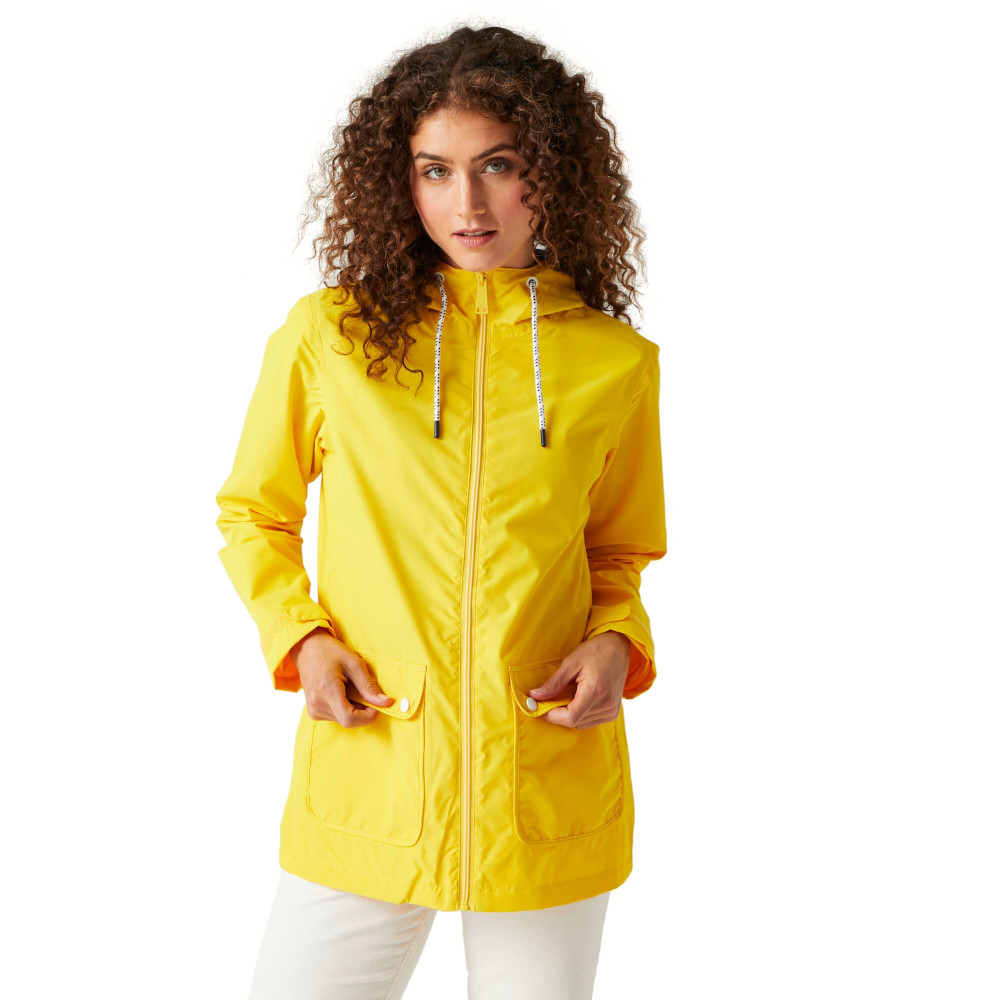 Regatta Womens Bayletta Full Zip Hooded Rain Coat - Yellow - Size 18 UK