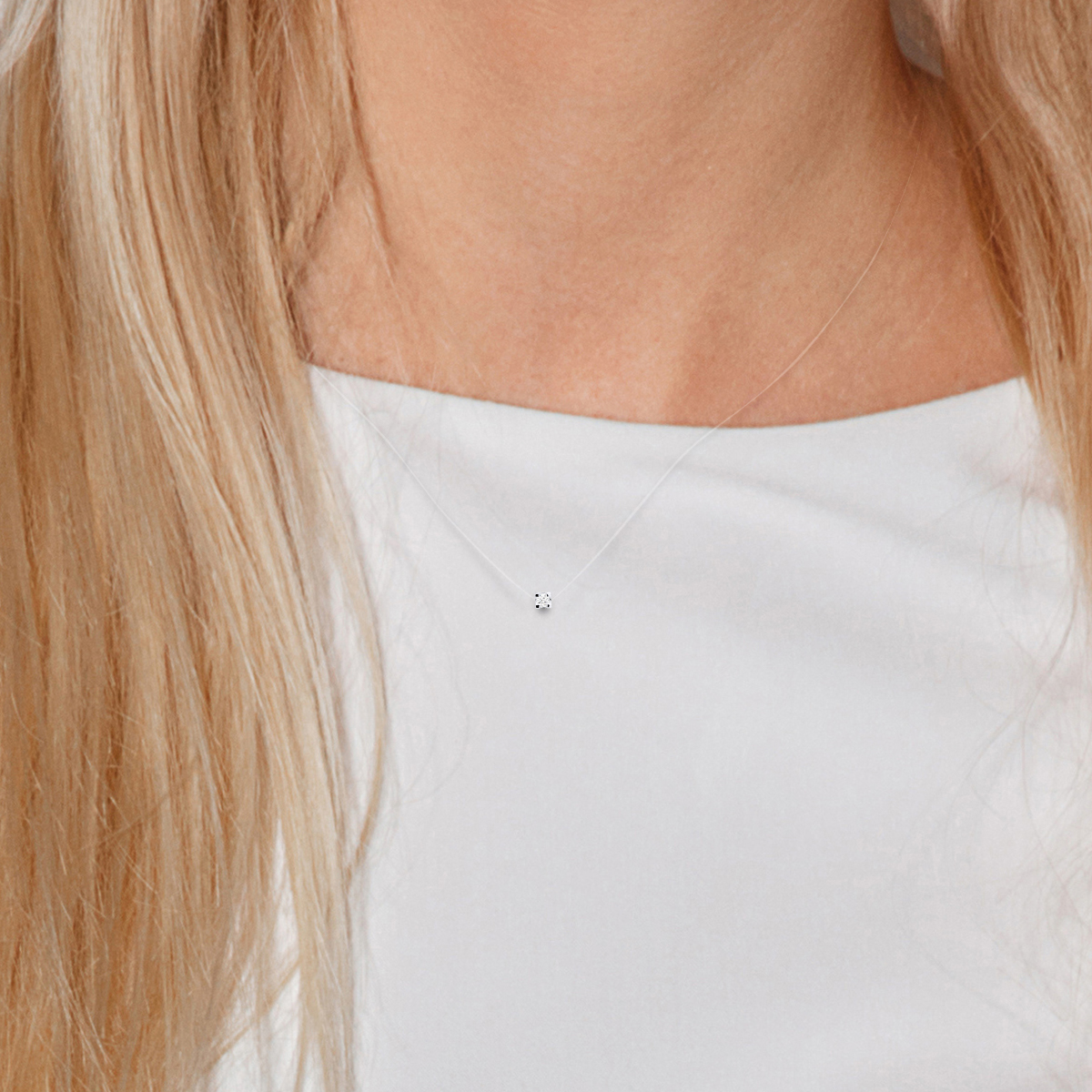 Diadema Halsband Transparent nylon äkta diamant dam – bild 2