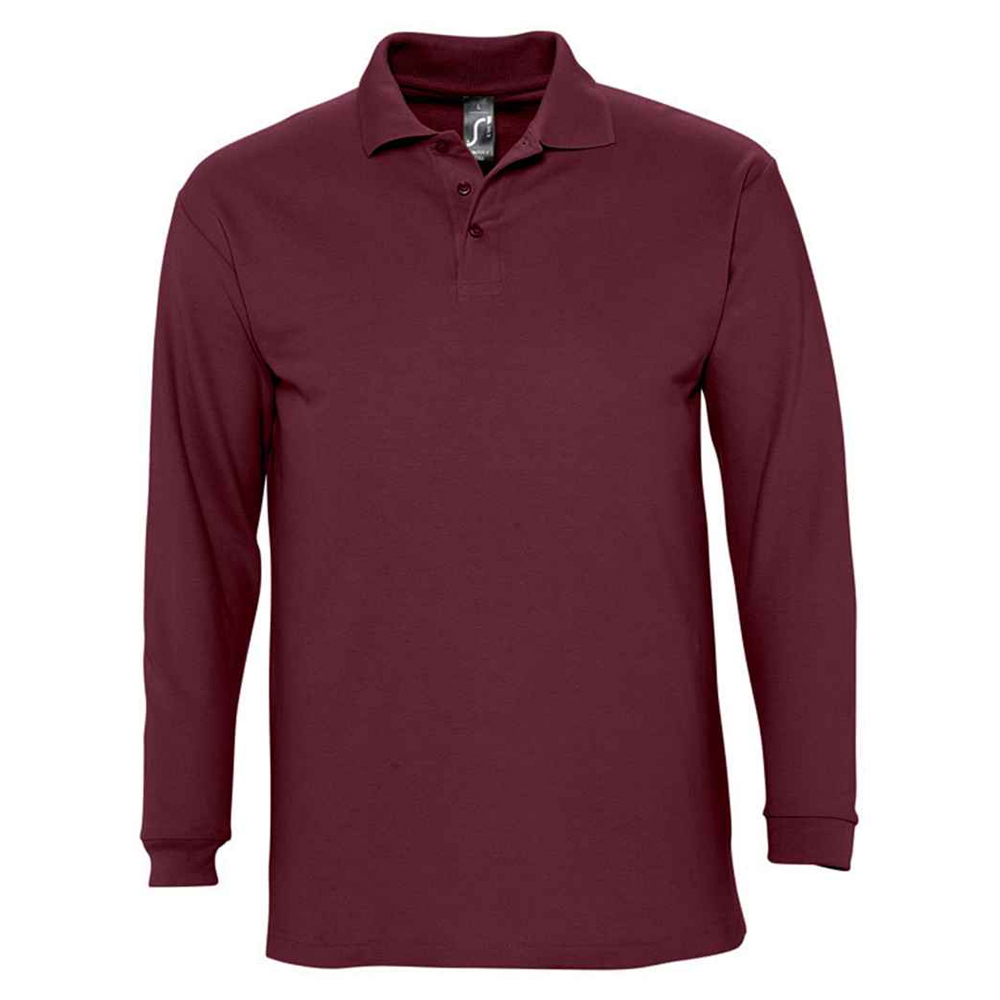 SOLS - "Winter II" Poloshirt für Herren/Damen Unisex Langärmlig (Burgunderrot)