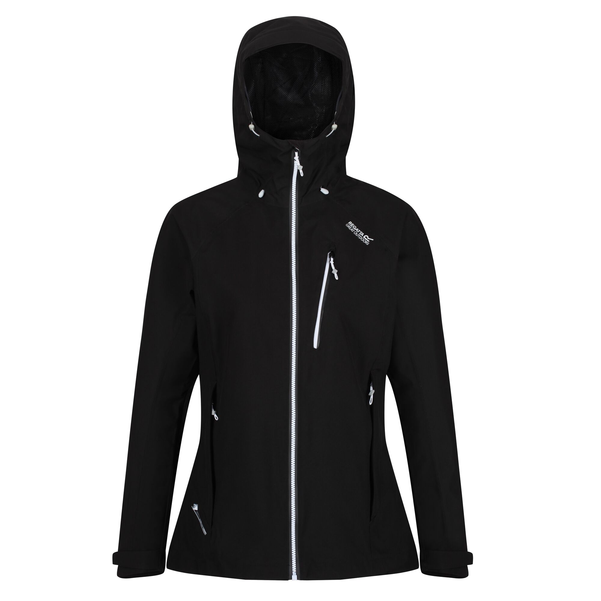 Thumbnail - Regatta Womens/Ladies Birchdale Waterproof Shell Jacket (Schwarz/Weiß)