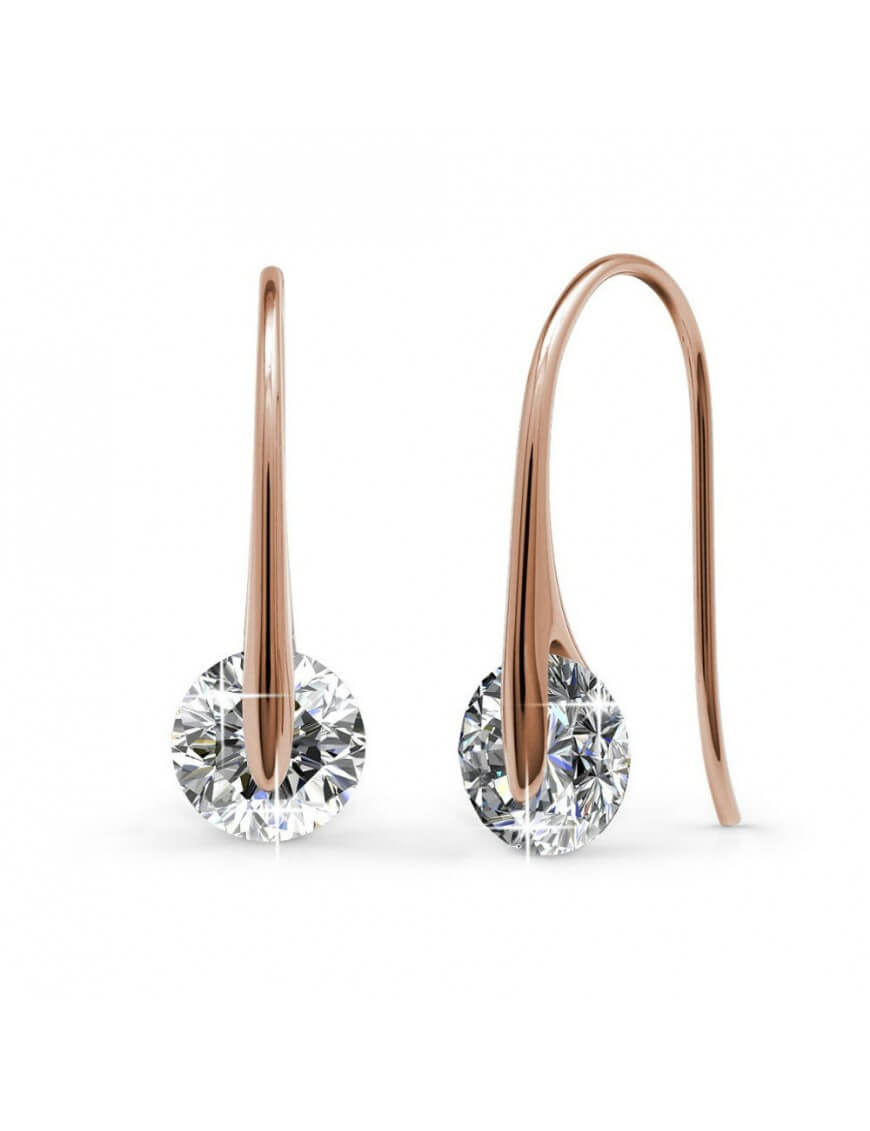 Edle Ohrringe - Rose Gold und Kristall