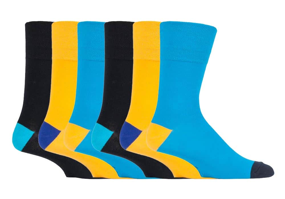 Gentle Grip Gul - 6 Par Icke Elastiska -Strumpor För Herrar - Mgg561