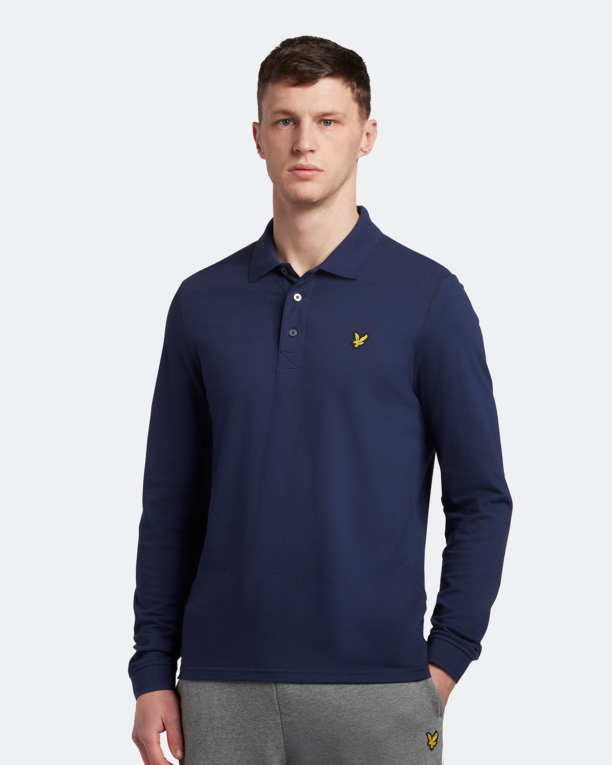 Thumbnail - Lyle & Scott Langärmeliges Poloshirt in Navy