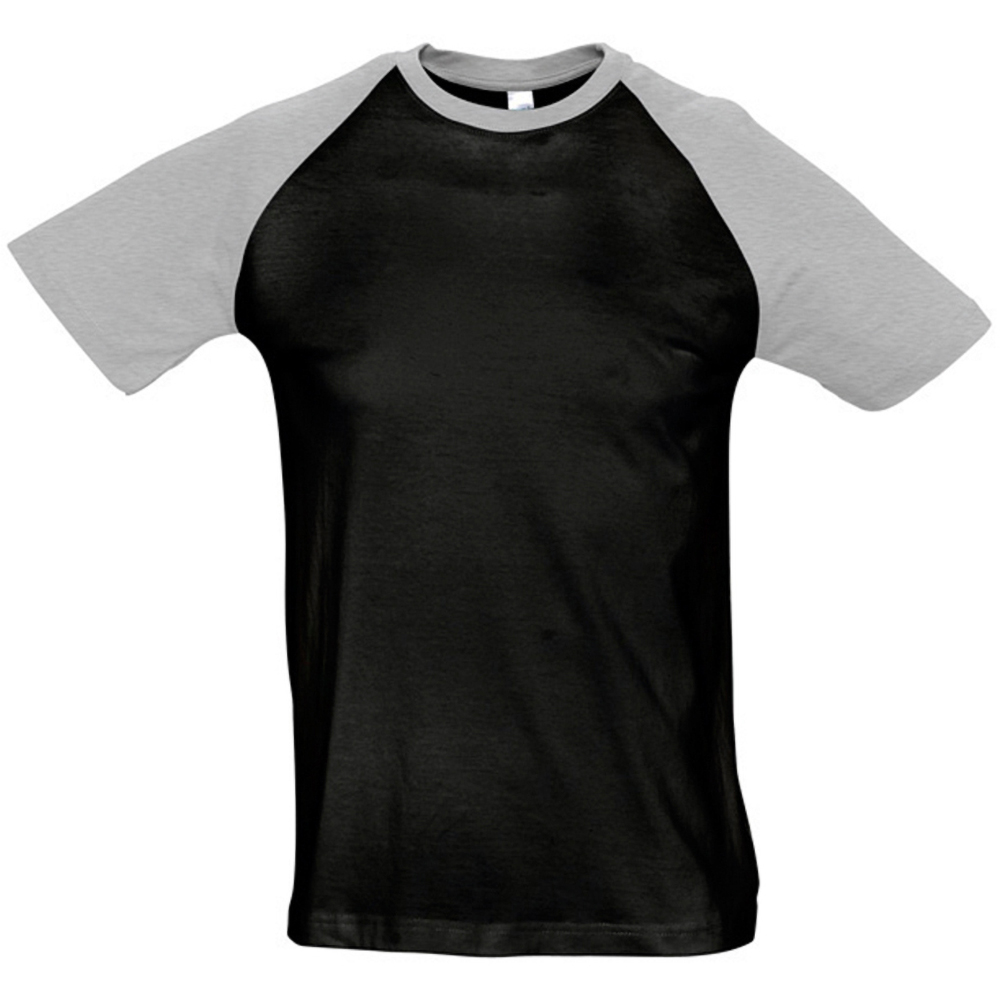 SOLS Mens Funky Contrast Short Sleeve T-Shirt (Black/Grey Marl) Cotton - Size X-Large