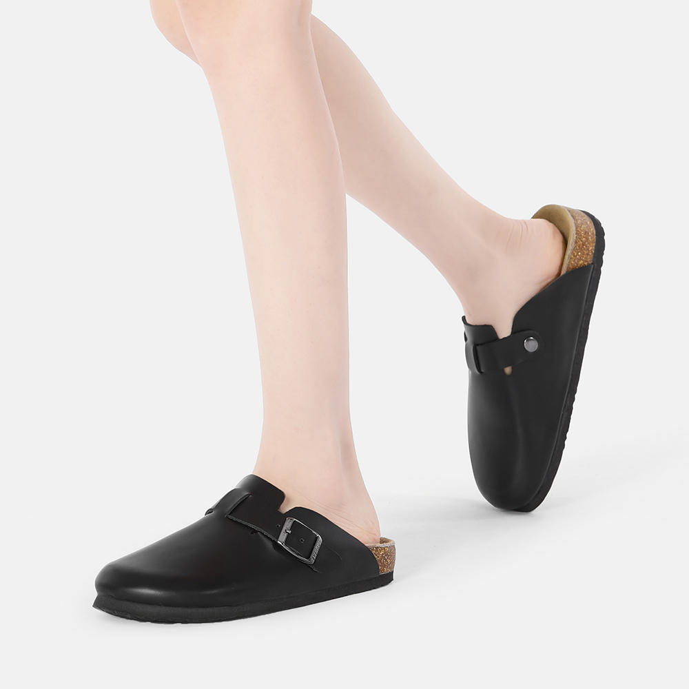 EverAU Australia EVER AU Dam Pintail Läder Comfort Clog Sandaler Svart Läder – bild 2