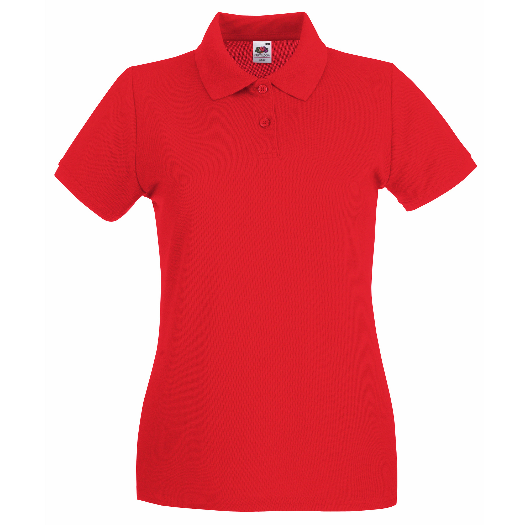 Thumbnail - Fruit Of The Loom Damen Lady-Fit Premium Kurzarm-Poloshirt (Rot)