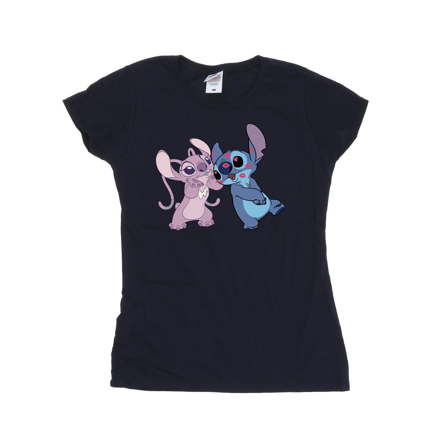 Disney - "Lilo & Stitch Kisses" T-Shirt für Damen (Marineblau)