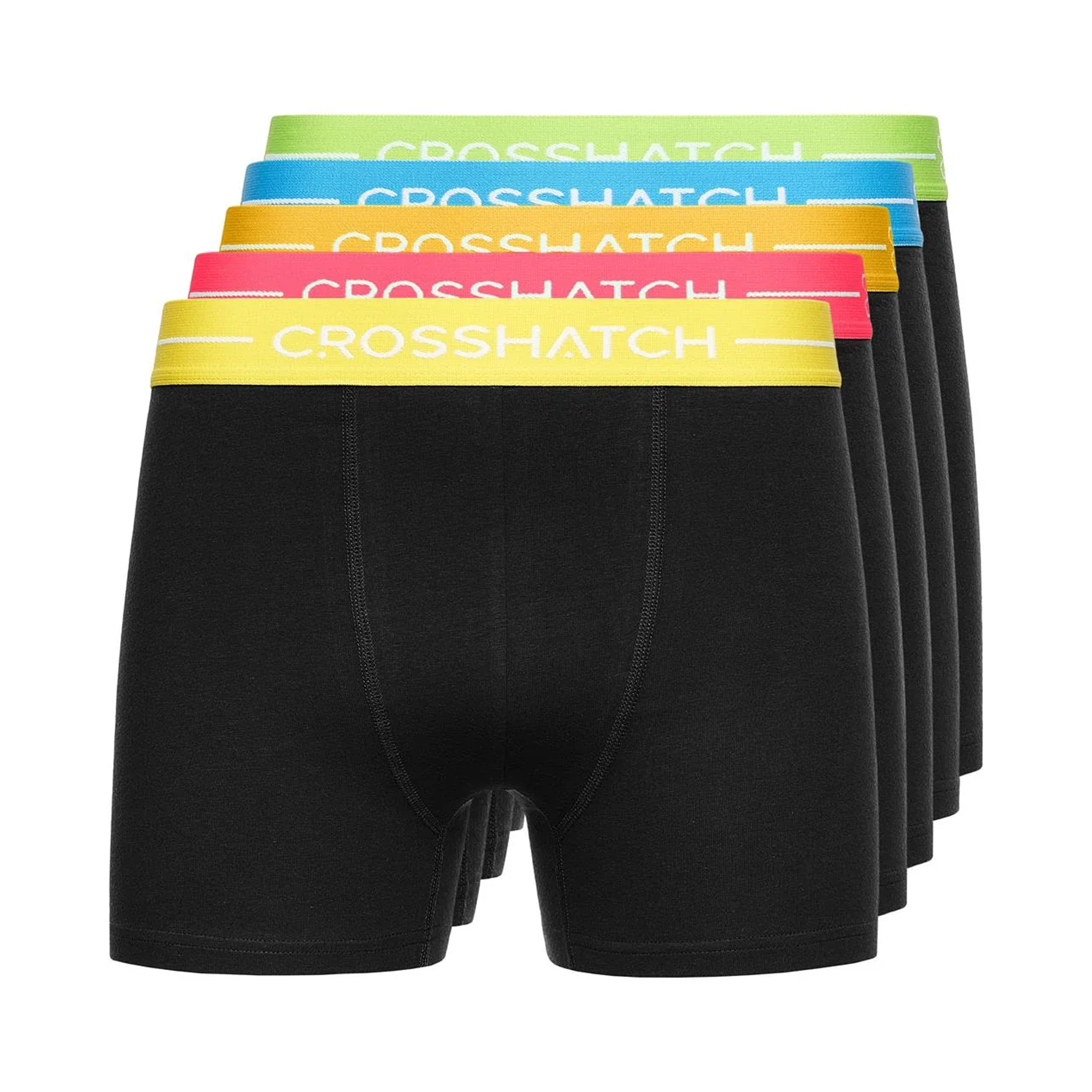 Crosshatch Heren Astral Bright Boxershorts (Set van 5) (Zwart)