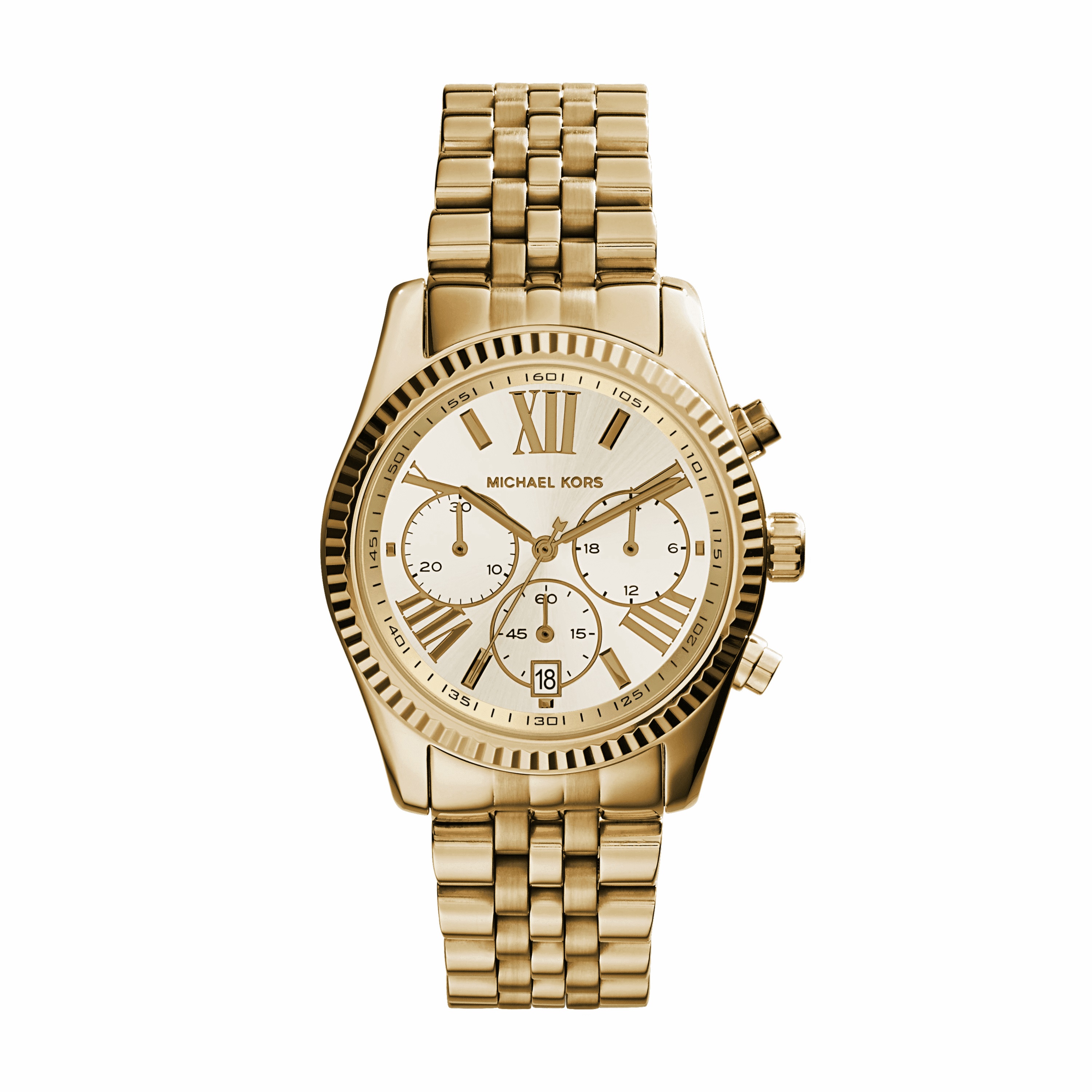 Damenuhr der Marke Michael Kors in der Farbe Gold. Das Gehäuse hat einen Durchmesser von 38 mm. Marke: Michael KorsModellname: MK5556Kategorie: