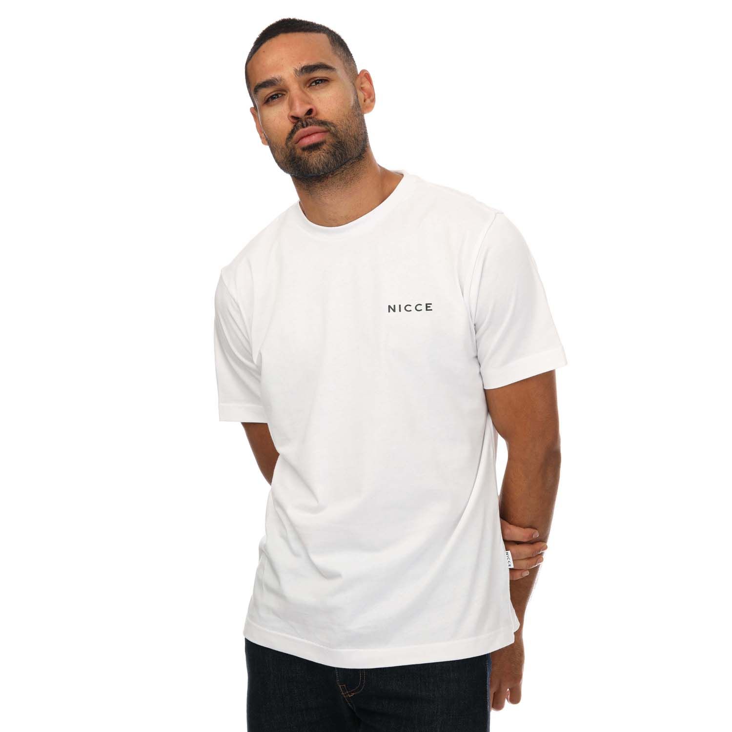 NICCE Mens Chest Logo T-Shirt White Cotton - Size X-Large