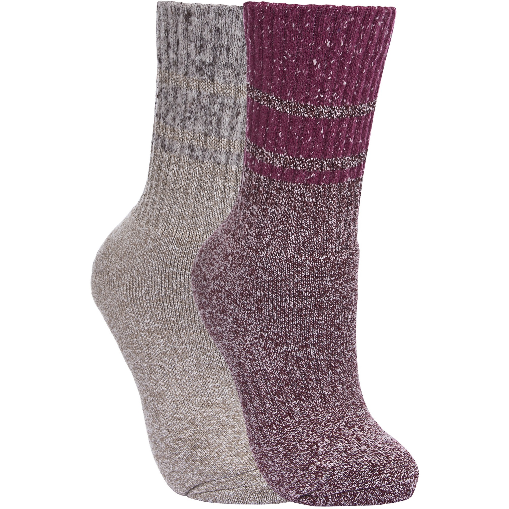 Trespass Women's Mid Grey 2 Pack Hadley Hiking Boot Socks In | Size: 6-8 - Image 4