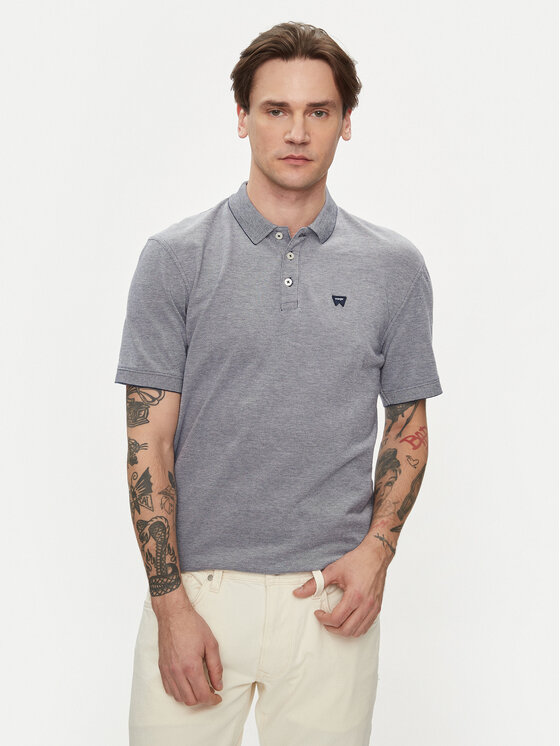 Thumbnail - Wrangler - REFINED POLO SHIRT NAVY