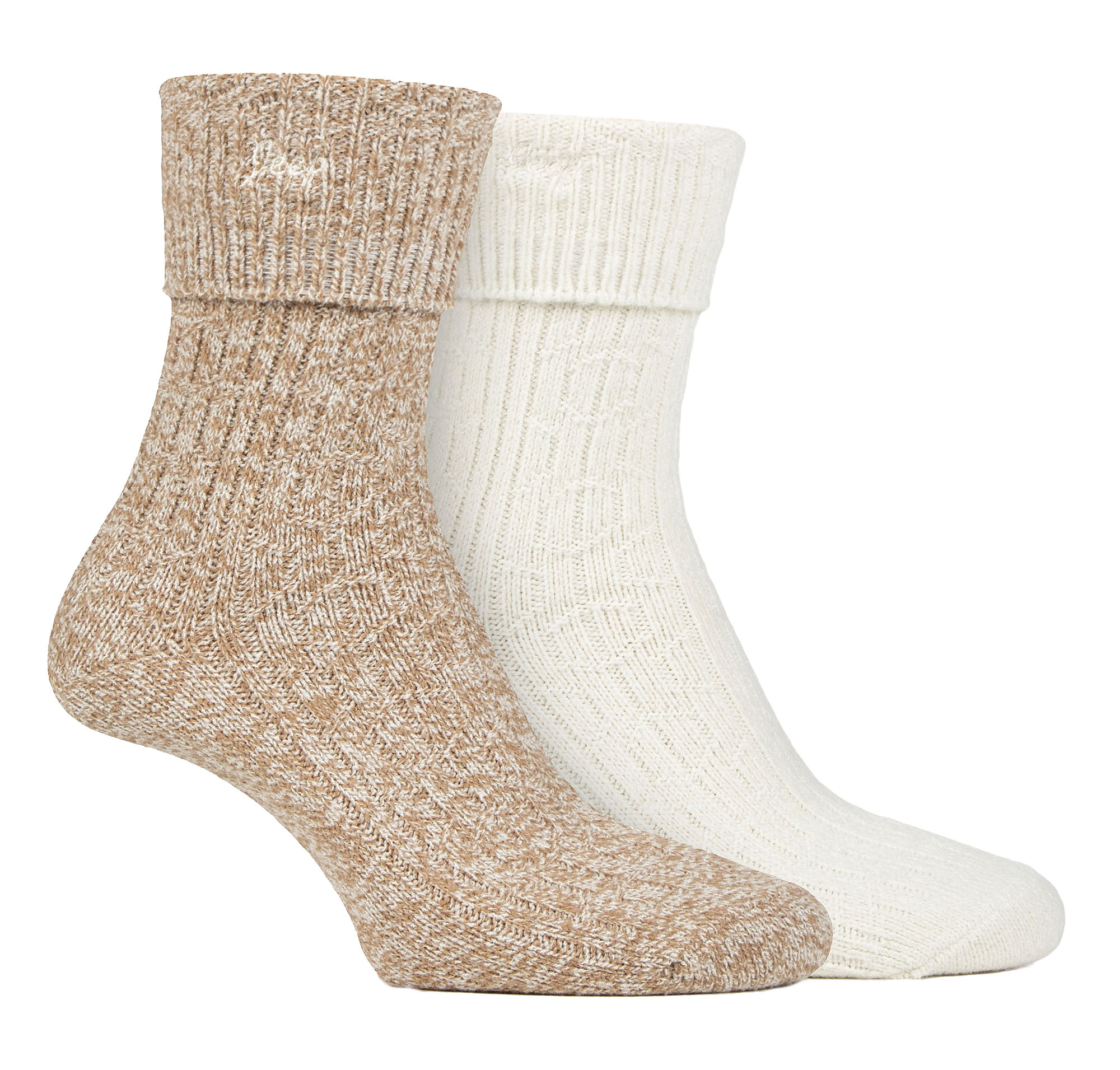 Thumbnail - Ladies Turn Cuff Socks | Jeep | Walking Boot Socks Women, Komfortable Performance Polyester Socken - Taupe / Creme