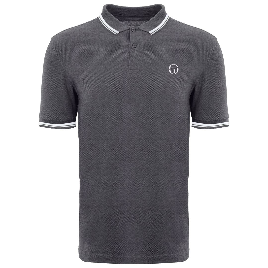 Thumbnail - Sergio Tacchini Iconic Streifen Herren grau/weiße Poloshirt