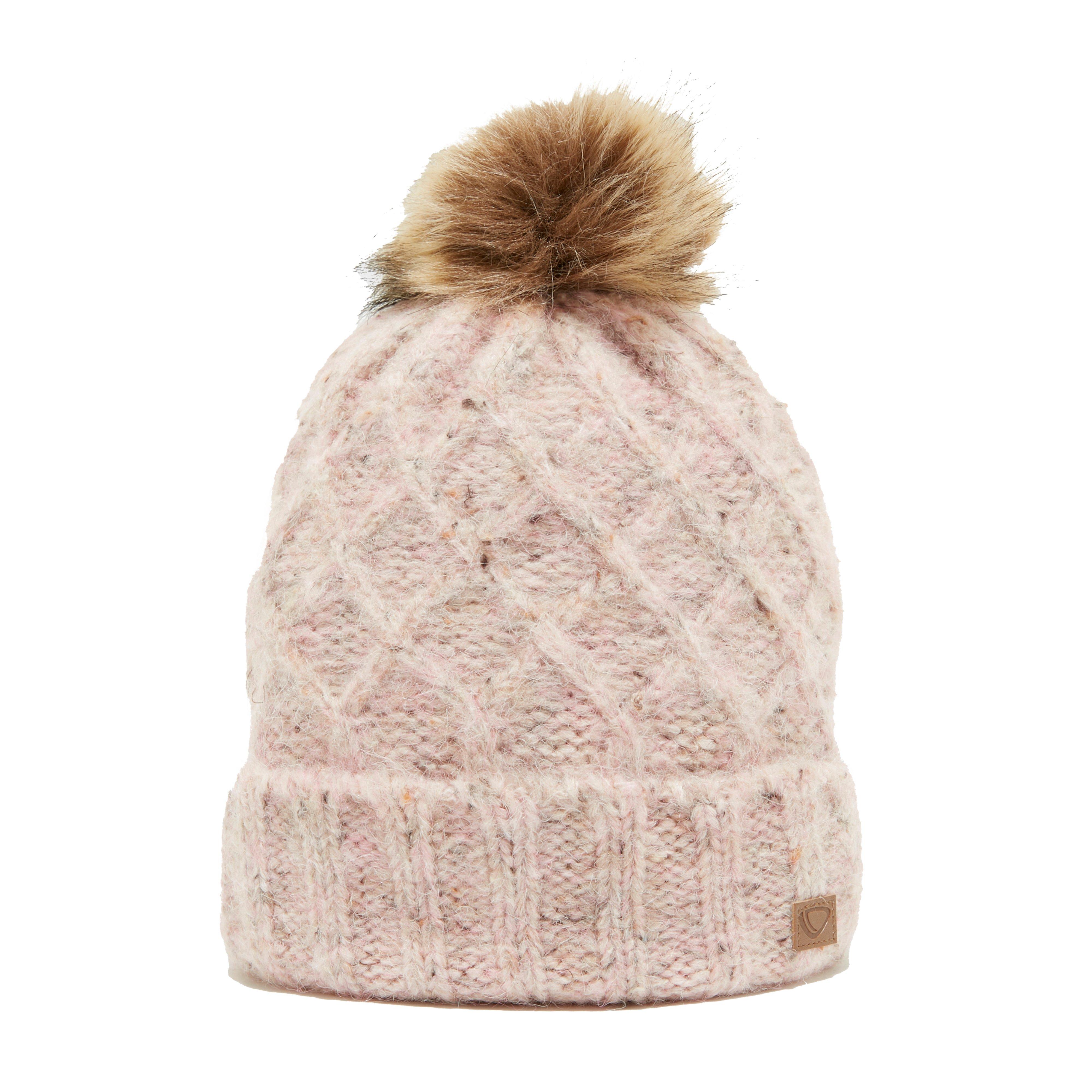 Brasher WoMens Luxury Knit Pom Hat - Pink Wool (archived) - One Size