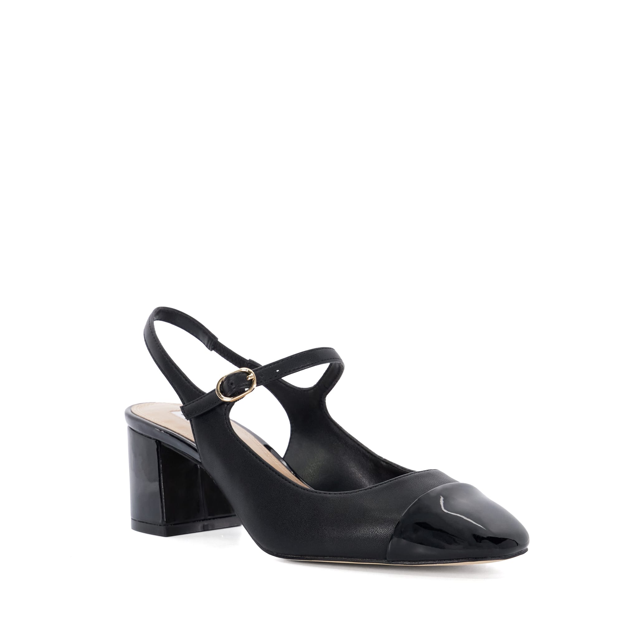 Dune London Womens Ladies Devised - Toe-Cap Sling-Back Mary Janes - Black - Size UK 6