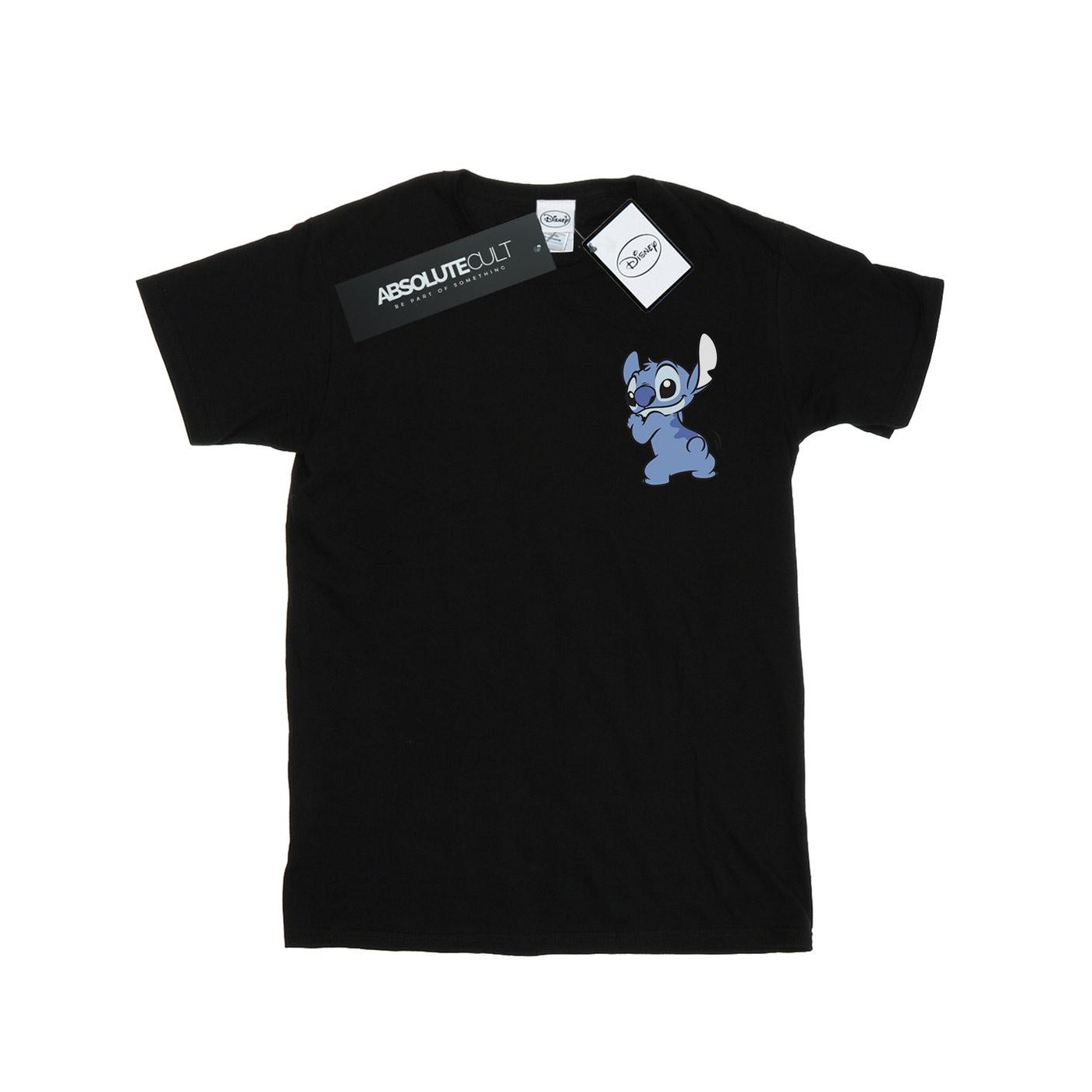 Thumbnail - Disney - "Lilo And Stitch Stitch Backside Breast Print" T-Shirt für Mädchen (Schwarz)