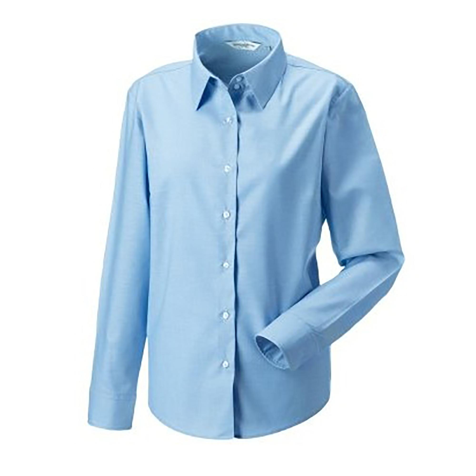 Russell Athletic Russell Collection Ladies/Womens Long Sleeve Easy Care Oxford Shirt (Oxford Blue) skjortor & blusar dam – bild 2