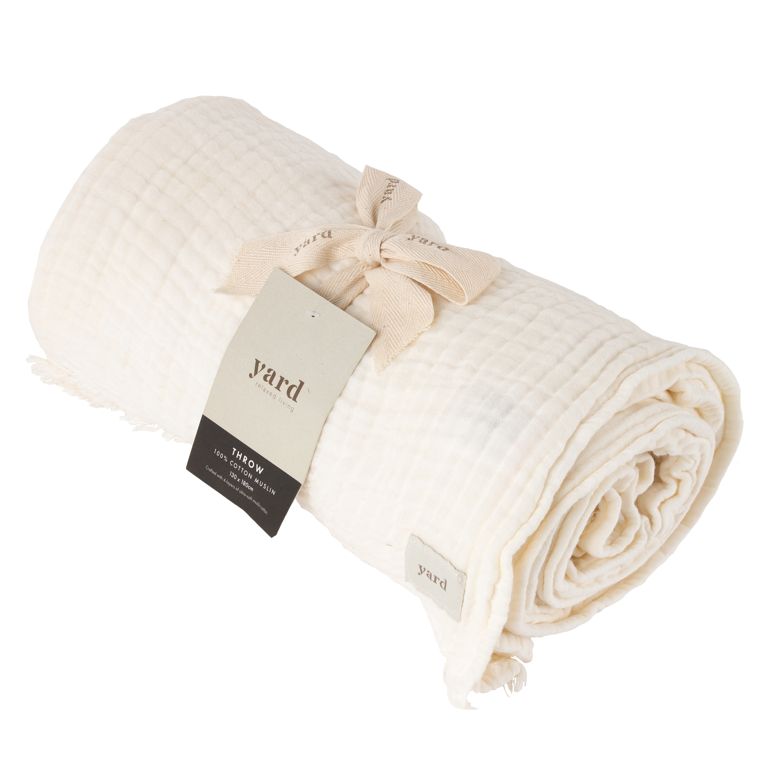 Yard Lark Muslin Cotton Throw - White - 130x180cm - Image 8