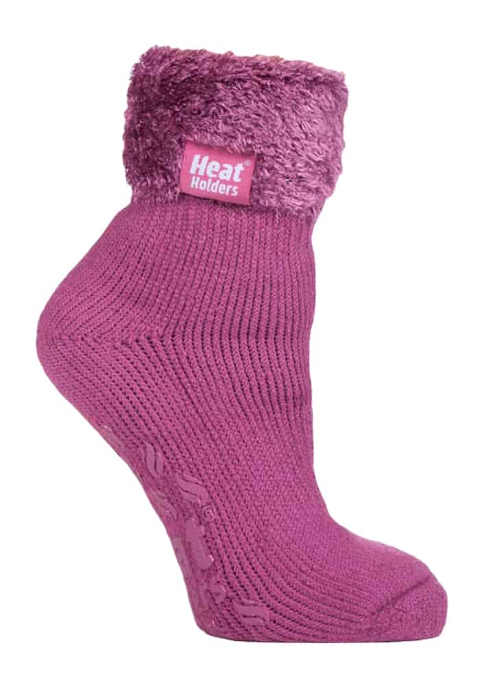 Thumbnail - Rutschfeste, niedrig geschnittene Thermo-Slipper-Bettsocken für Damen mit Griffen