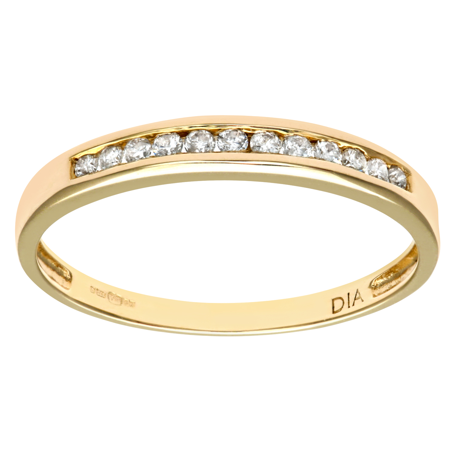 Diamant L’Eternel Womens Ladies 9ct Yellow Gold 10pts Diamond Eternity Ring – Size K