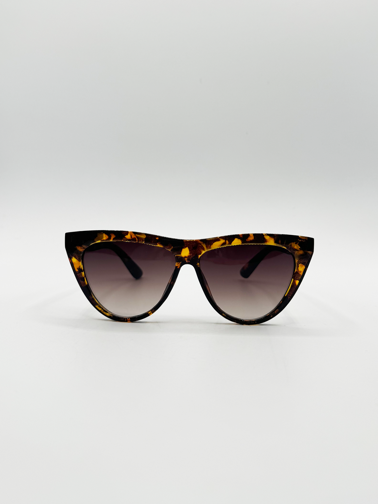 SVNX Womens Flat Top Round Sunglasses in Tortoise - Black/Brown - One Size