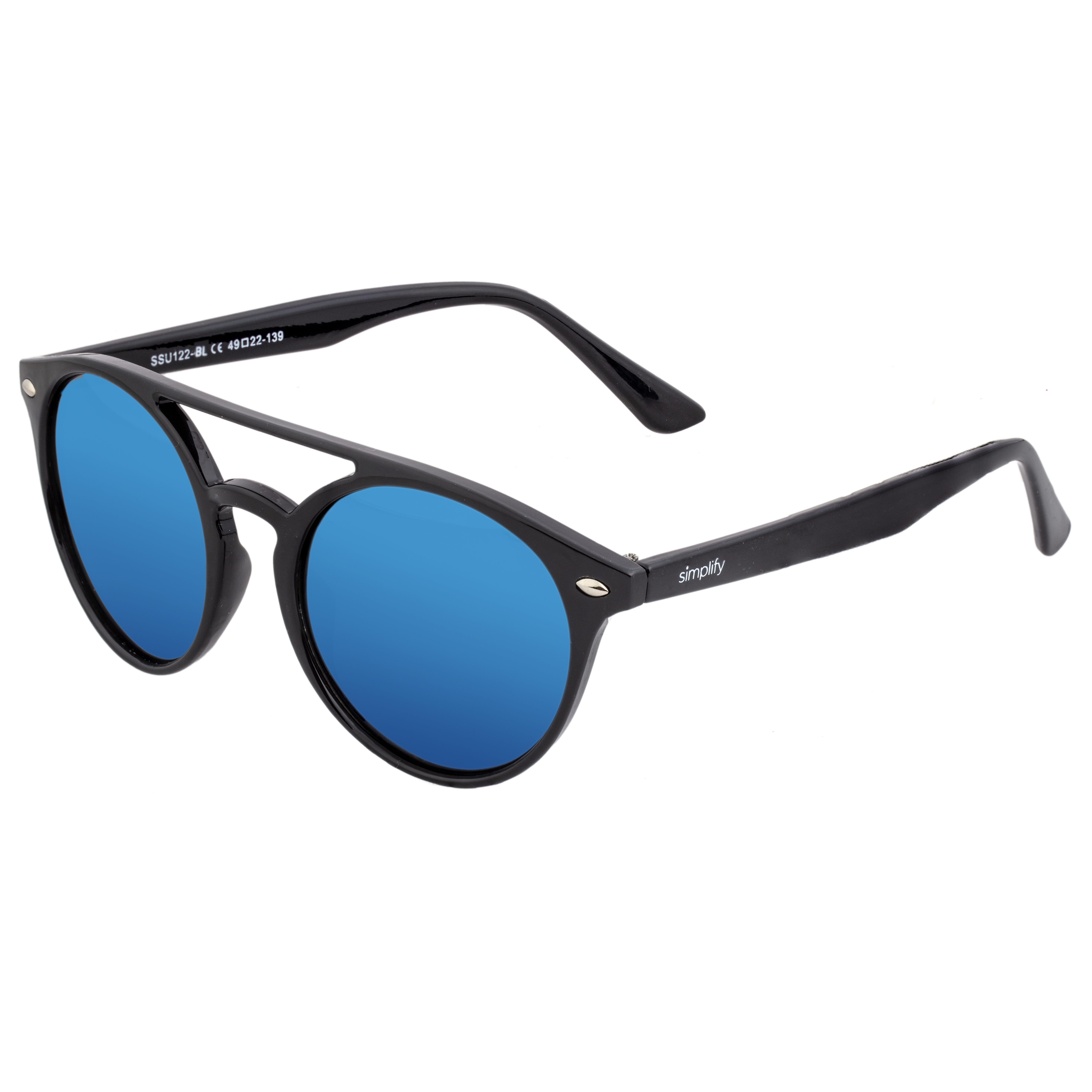 Simplify Unisex Finley Polarized Sunglasses - Blue Stainless Steel - One Size