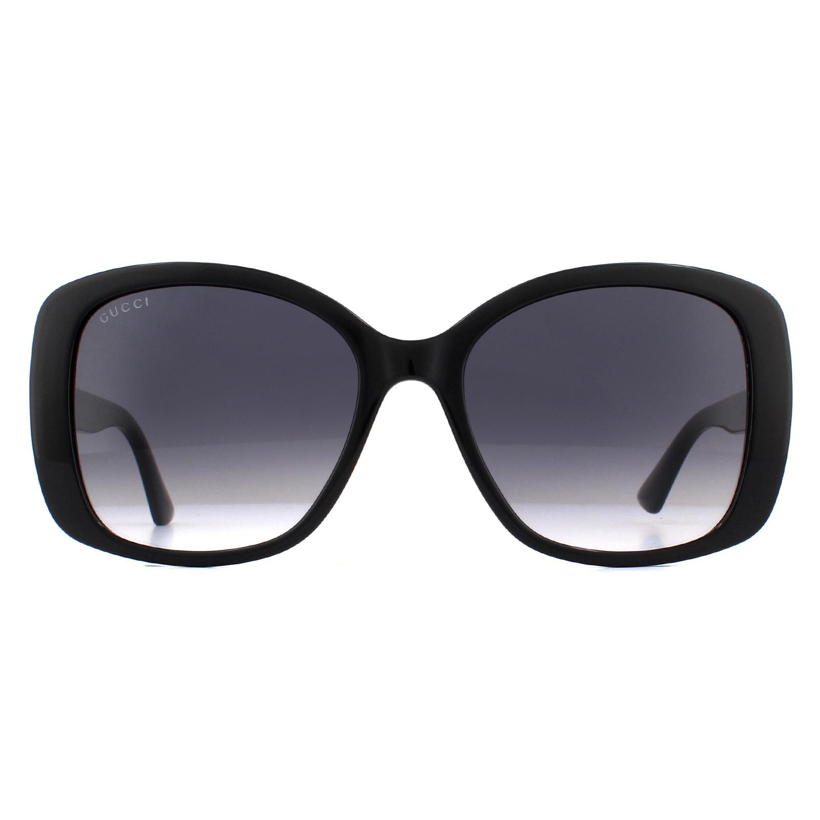 Thumbnail - Gucci Butterfly Damen Schwarz Grau Gradient Sonnenbrille