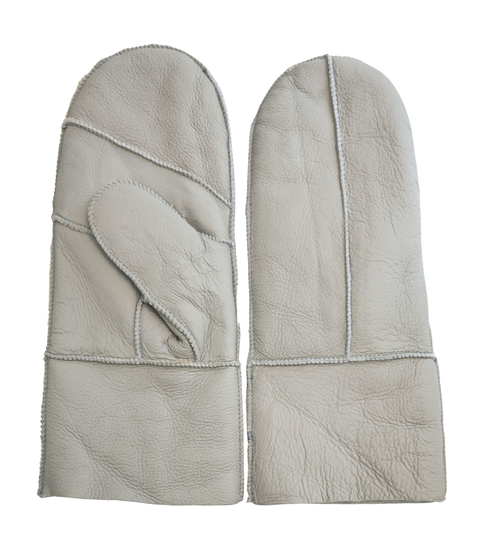 Infinity Leather Womens Grey Genuine Real Sheepskin Leather Mittens Warm Gloves fingervantar dam – bild 2
