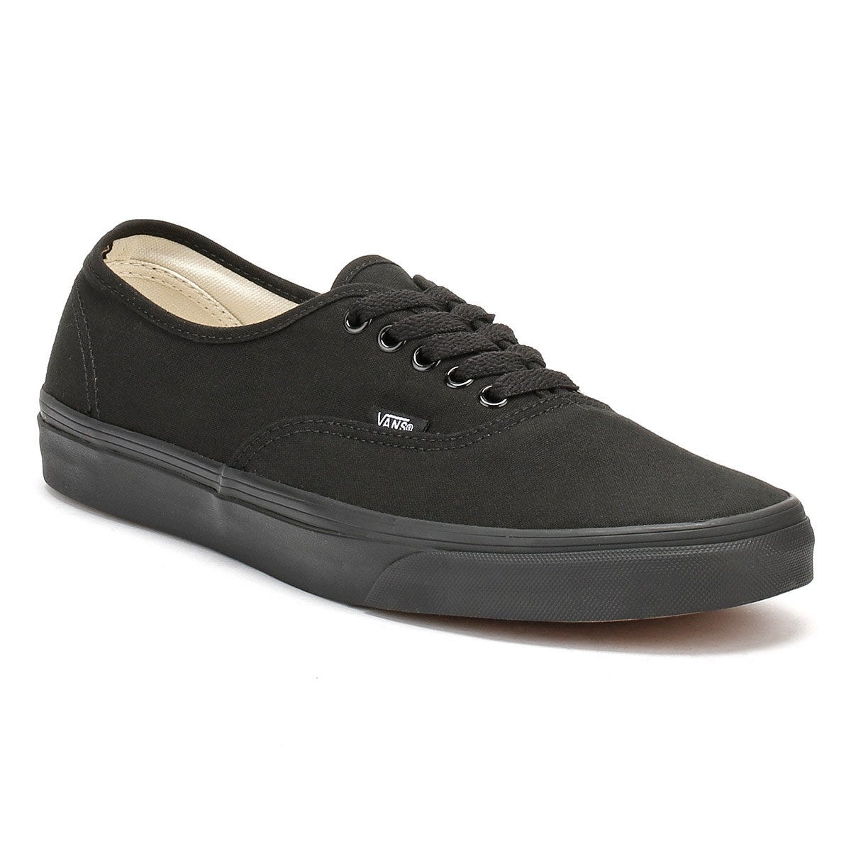 Vans Authentic Unisex True Black Canvas Skate Trainers låga sneakers herr – bild 2