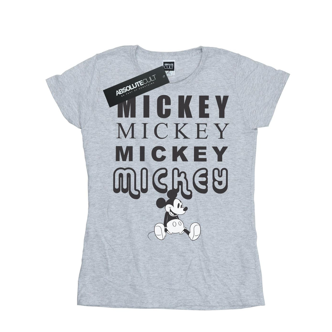 Thumbnail - Disney - "Mickey Mouse Sitting" T-Shirt für Damen (Grau)