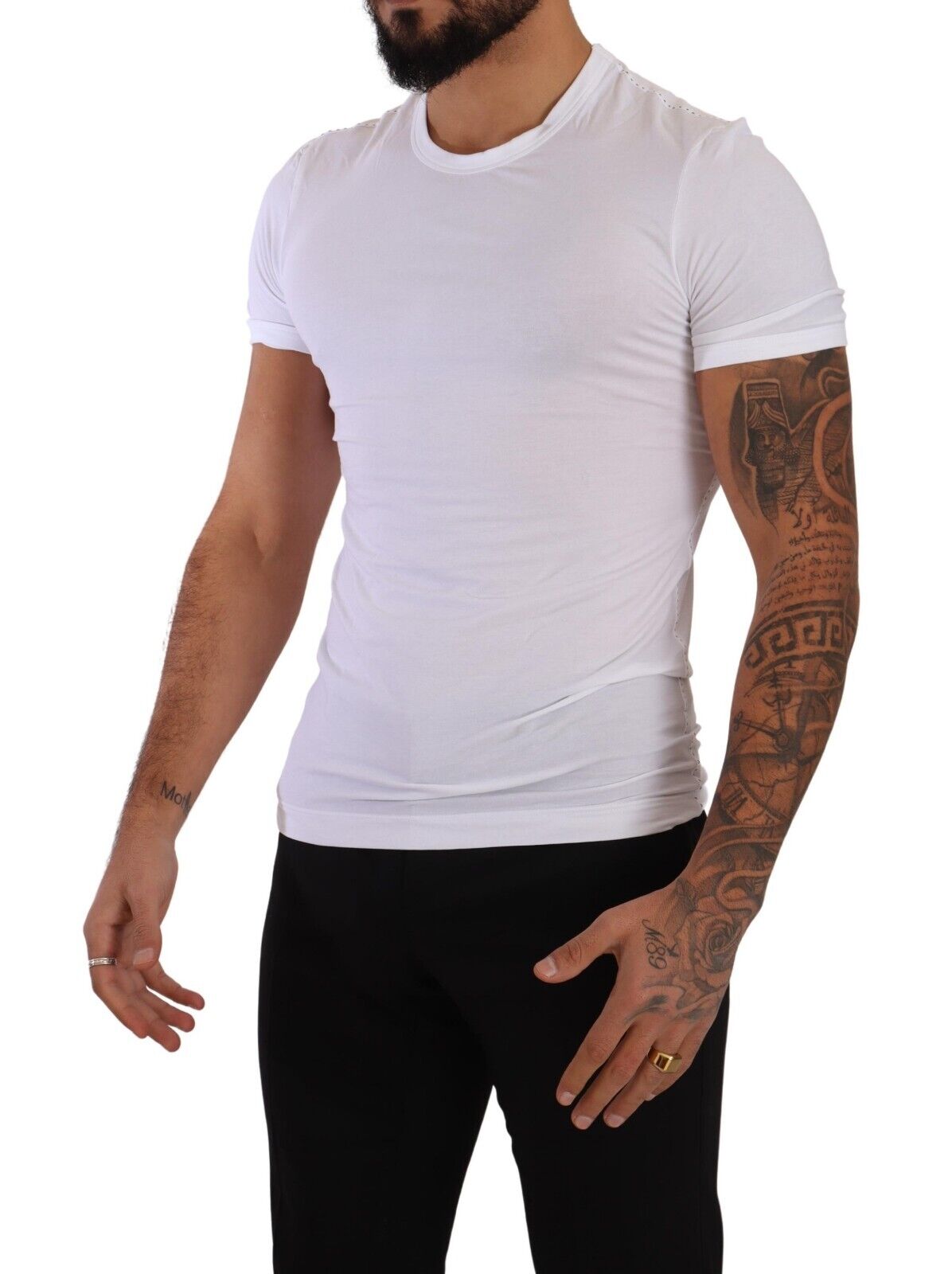 Dolce&Gabbana Herrars Vit Rundhalsad T-shirt i Bomullsblandning – bild 2