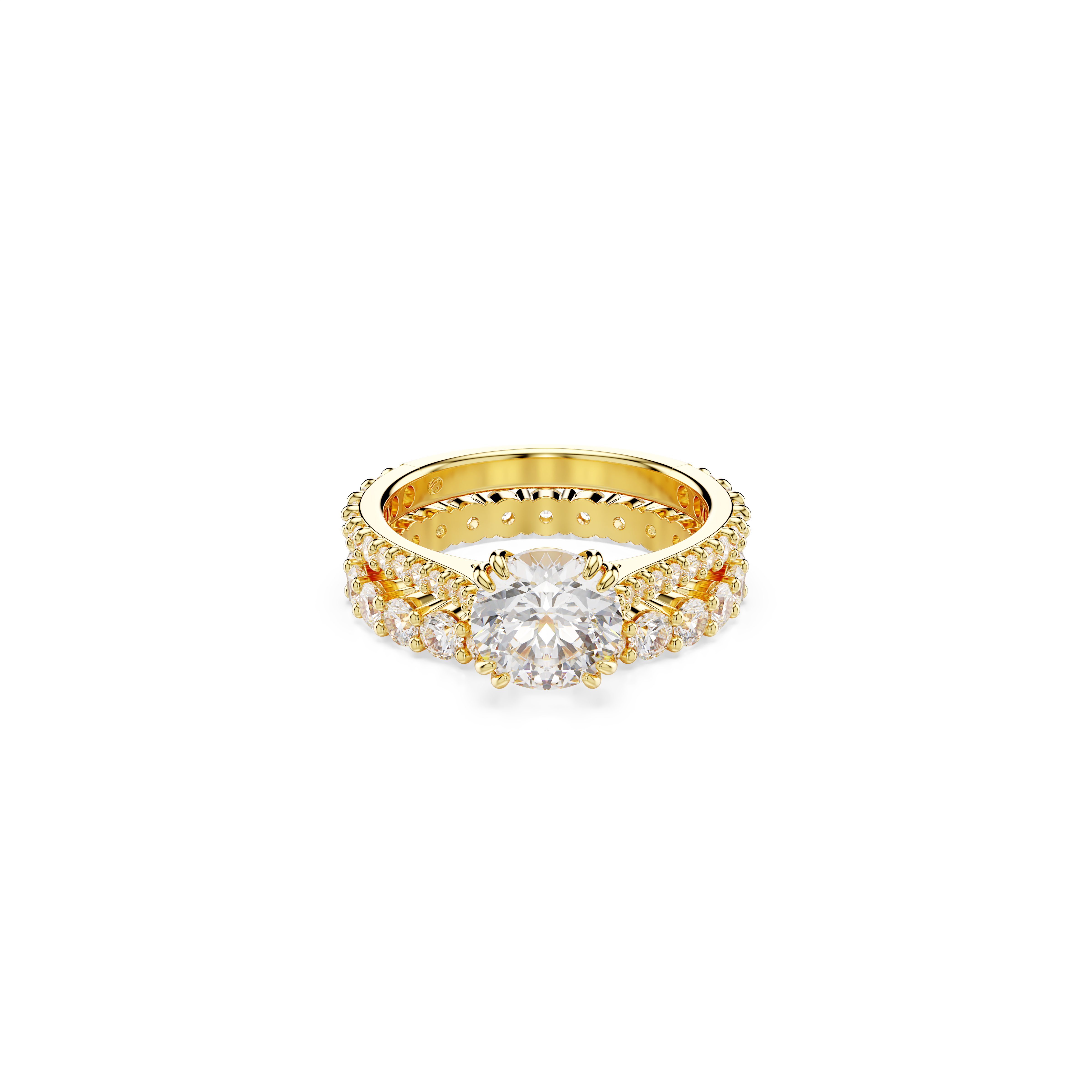 Swarovski ‘Stilla’ Womens Gold Plated Metal Ring – 5693506 Gold Tone – Size O