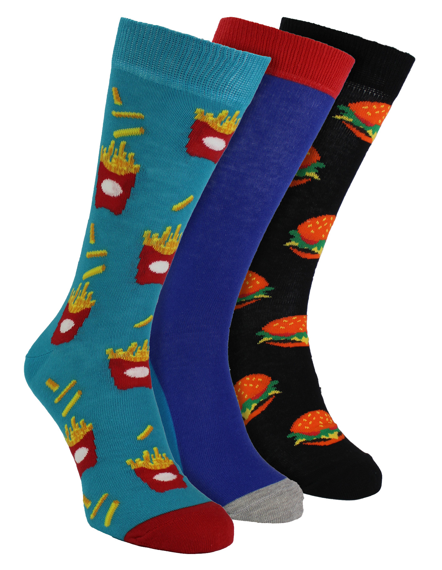 HS von Happy Socks - Herren 3er Pack Klassische Burger & Pommes Socken - Pommes