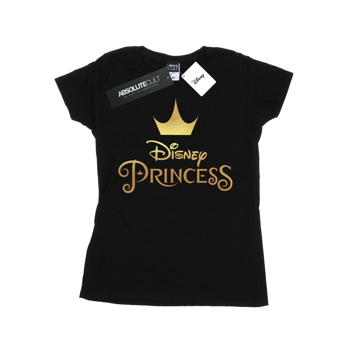 Thumbnail - Disney - "Princess Crown Logo" T-Shirt für Damen (Schwarz)