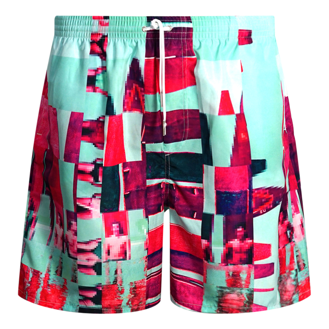 Blaue Badeshorts mit abstraktem Design von Dsquared2