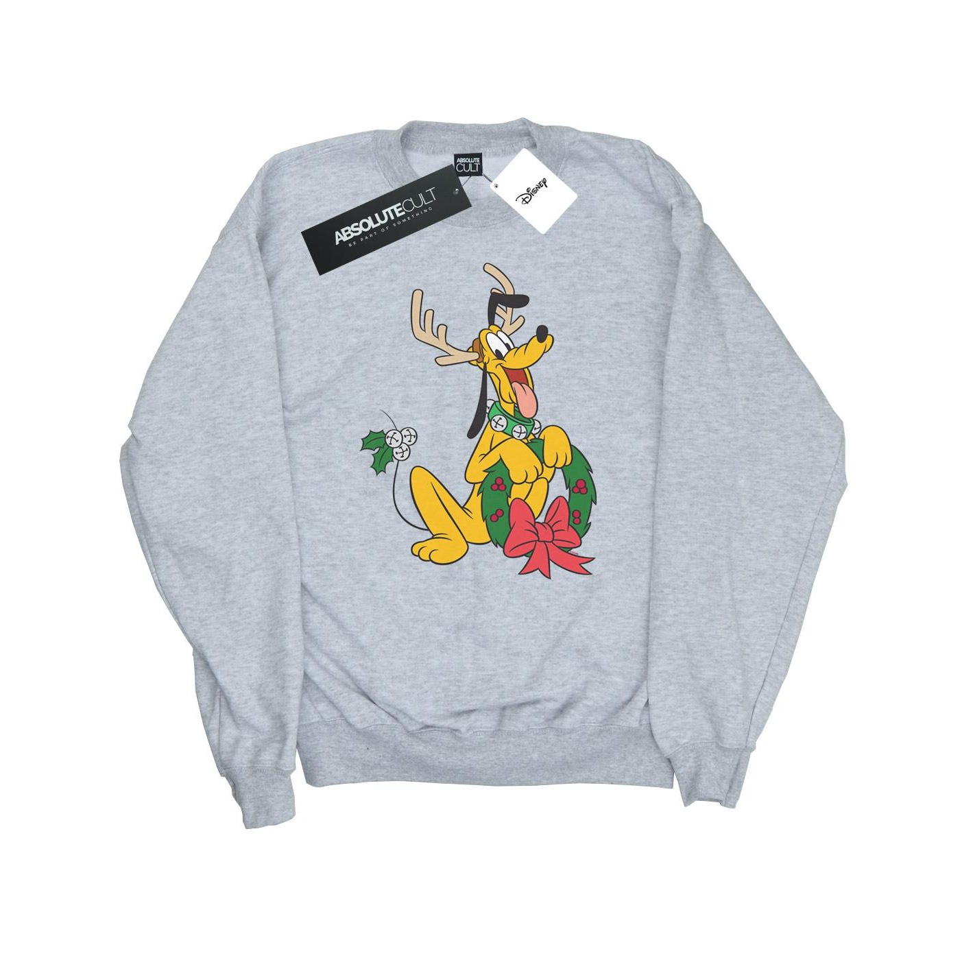 Thumbnail - Disney - "Pluto Christmas Reindeer" Sweatshirt für Herren (Grau)